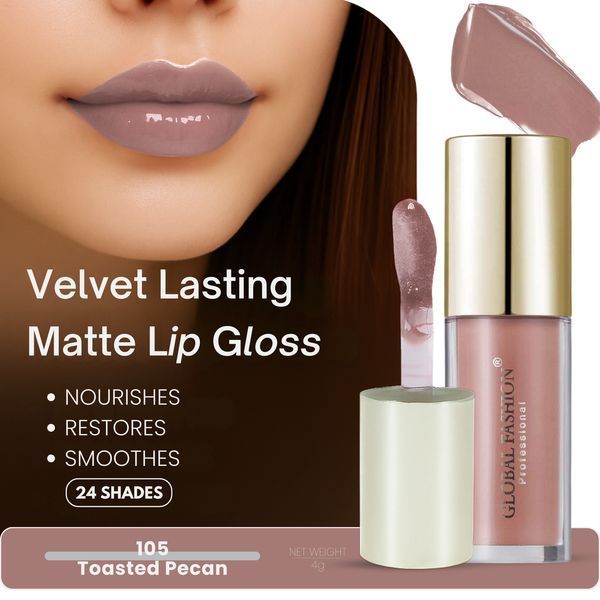 Стойкий, матовый блеск для губ Velvet lasting matte long lasting lip gloss, Global Fashion, GF38006 #105 24918 фото