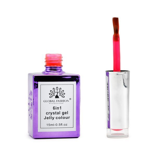 Gel build-up 6 in 1 crystal gel jelly color, 15 ml, 6605 23755 фото