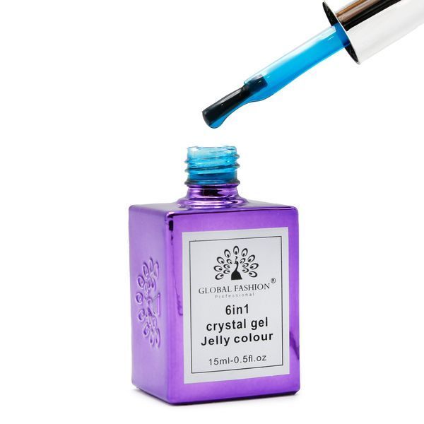 Gel build-up 6 in 1 crystal gel jelly color, 15 ml, 6604 23754 фото