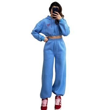 Костюм женский трёхнитка на флисе (штаны и кофта) RAZ-1261 (42 - 46 р.) Голубой RAZ-1261 фото