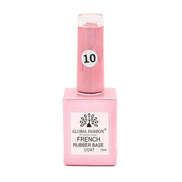 Каучукова база для гель лаку френч, Rubber Base Coat French, 15 мл, Global Fashion 10 8104 фото