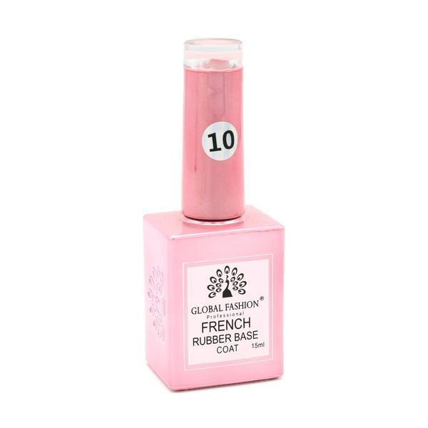 Каучукова база для гель лаку френч, Rubber Base Coat French, 15 мл, Global Fashion 10 8104 фото