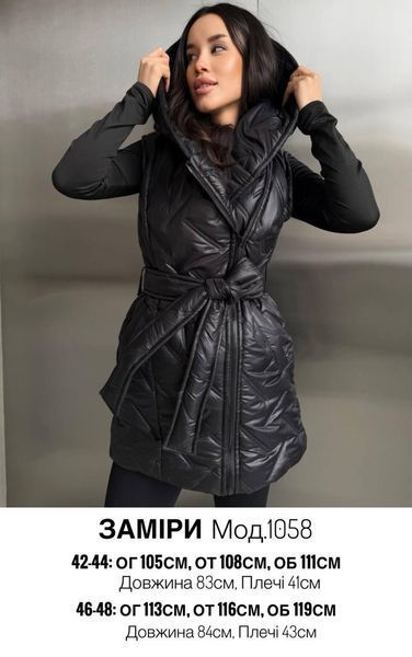 Жилетка женская плащёвка пайка на силиконе 150 NAO-1058 (42 - 48 р.) Чёрная NAO-1058 фото