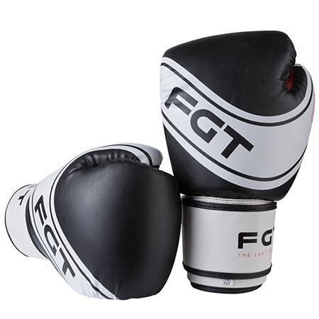 Боксерські рукавички FGT 2177, Flex, 12 oz, чорний/білий FT-2177/12 фото