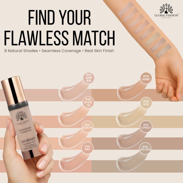 Тональна основа Global Fashion, Serum Bubble Foundation, BF043, Golden Tan 24988 фото