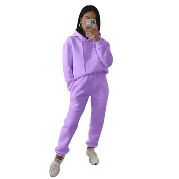 Костюм кенгуру женский трёхнитка на флисе (штаны и кофта) RAZ-528 (42 - 52 р.) Сиреневый RAZ-528 фото