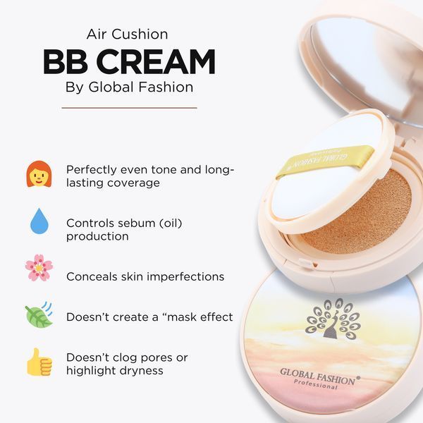 Кушон для обличчя, Cushion BB Cream, Global Fashion, 12gr, GS02, Natural Tan 24939 фото