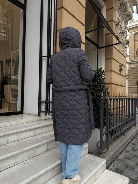 Пальто жіноче плащівка на силіконі 150 NAO-1052 (42 - 52 р.) Графіт NAO-1052 фото