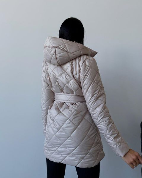 Куртка женская стеганая демисезонная NAO-1040 (38 - 52 р.) Светло-бежевая NAO-1040 фото