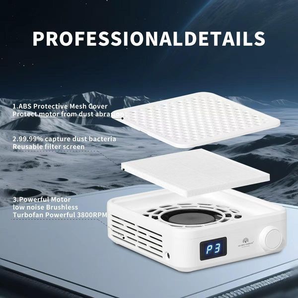 Витяжка для нігтів GFS-900 Pro, 3800 об/хв, Global Fashion, турбіна безщіткова 26689 фото