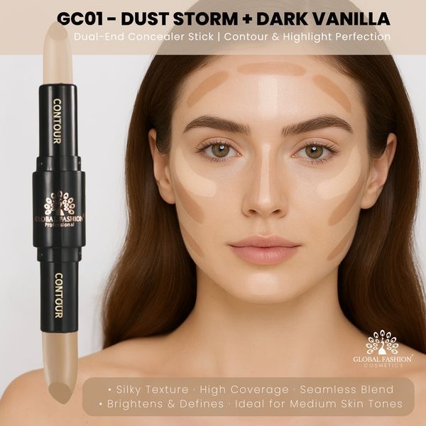 Двосторонній стік для обличчя консилер + коректор, Duo 2in1 Sticks, Global Fashion, GC01 25026 фото