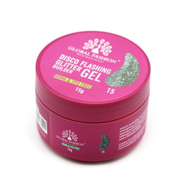 Гель для моделювання нігтів 15 г, Disco Flashing Glitter Builder gel, #15 26804 фото
