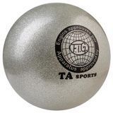 Мяч гимнастический TA SPORT, 400грамм, 19 см, глиттер, Серебро TA400-11 фото