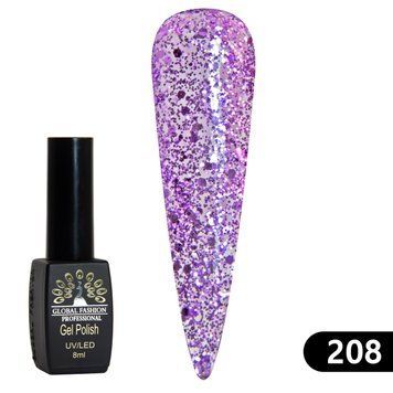 Гель лак BLACK ELITE 208, Global Fashion, 8 мл 2486 фото