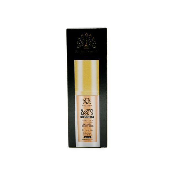 Тональна основа Global Fashion, Glowy Liquid Foundation 4in1:Primer+Concealer+Highlighter+BB cream, SPF 15, K033,Golden Tan 24996 фото