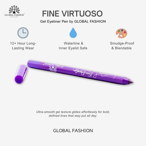 Карандаш гелевый для глаз, Global Fashion, 04, purple 25011 фото