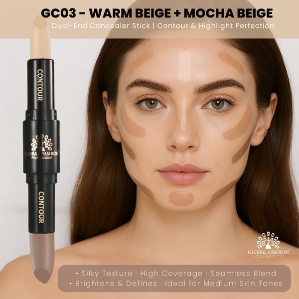 Двосторонній стік для обличчя консилер + коректор, Duo 2in1 Sticks, Global Fashion, GC03 25028 фото