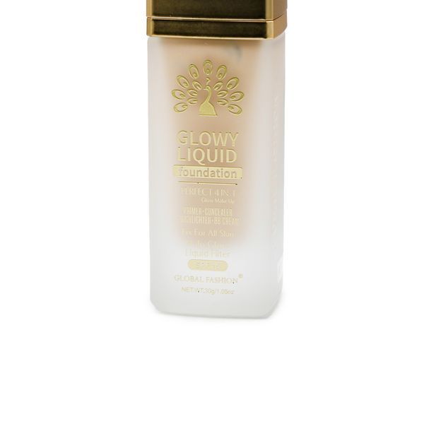Тональна основа Global Fashion, Glowy Liquid Foundation 4in1:Primer+Concealer+Highlighter+BB cream, SPF 15, K033,Golden Tan 24996 фото