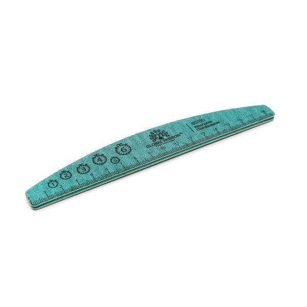 Nail file with ruler, 80/80, green 25569 фото