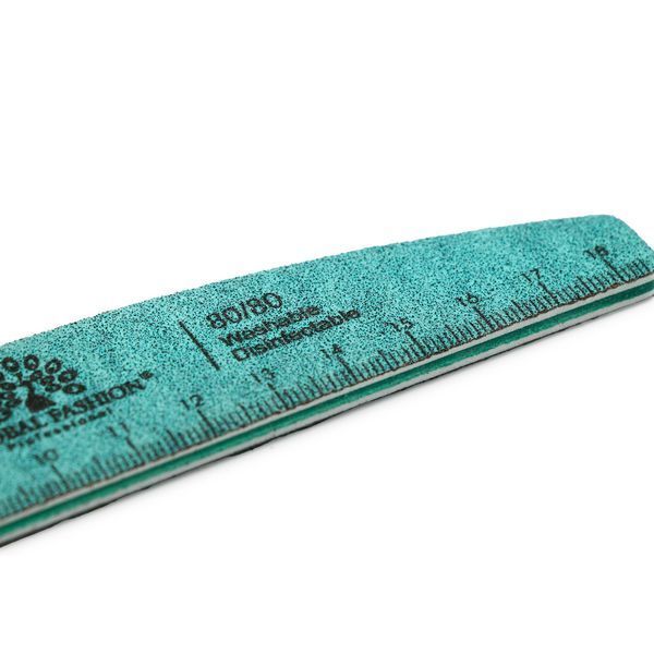 Nail file with ruler, 80/80, green 25569 фото