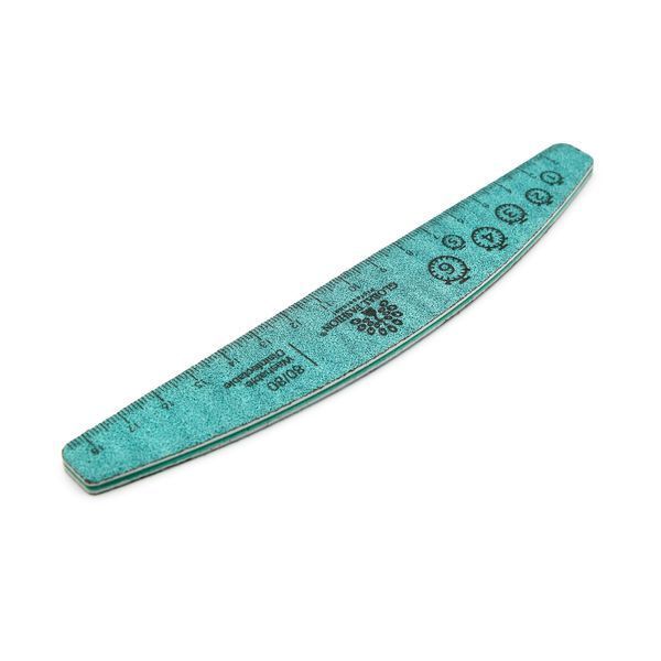 Nail file with ruler, 80/80, green 25569 фото