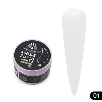 Гель для моделювання нігтів 15 г, 4 Season Jelly Builder Gel, 01 26073 фото