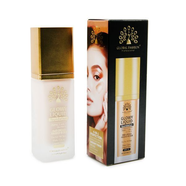 Тональна основа Global Fashion, Glowy Liquid Foundation 4in1:Primer+Concealer+Highlighter+BB cream, SPF 15, K032,Natural Tan 24995 фото