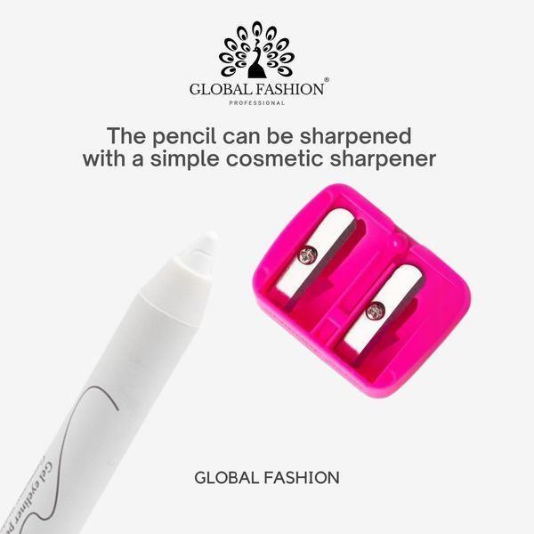 Гелевый карандаш для глаз, Global Fashion, 08, white 25015 фото