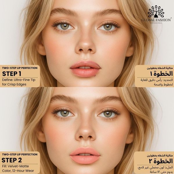 Гелевий олівець для губ, Global Fashion, velvet smooth lipliner, 02 25021 фото