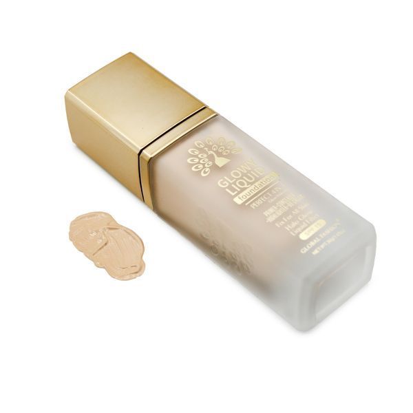 Тональна основа Global Fashion, Glowy Liquid Foundation 4in1:Primer+Concealer+Highlighter+BB cream, SPF 15, K035,Caramel 24998 фото