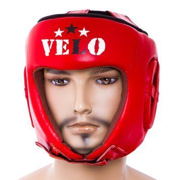 Шолом боксерський Velo AIBA, шкіра, розмір XL, червоний VLS-1001XLR фото