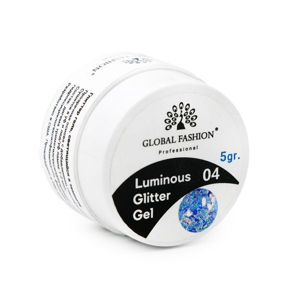 Гліттер гель що світиться в темряві, 5 гр, Luminous Glitter Gel 04 13476 фото