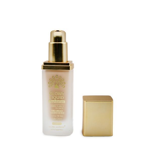 Тональна основа Global Fashion, Glowy Liquid Foundation 4in1:Primer+Concealer+Highlighter+BB cream, SPF 15, K034,Honey 24997 фото