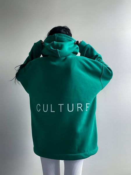 Худи оверсайз на флисе "Culture" BBD-1378 Зеленый BBD-1378 фото