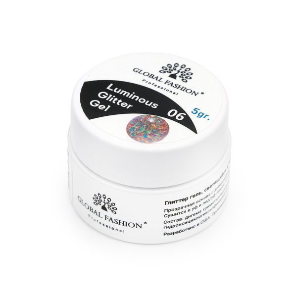 Глиттер-гель Luminous Glitter Gel 06 светящийся в темноте 5 г 13478 фото