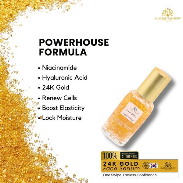 Сыворотка с ниацинамидом и гиалуроновой кислотой, Global Fashion, 24K Gold Serum, 50ml 25083 фото