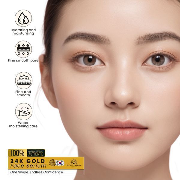 Сыворотка с ниацинамидом и гиалуроновой кислотой, Global Fashion, 24K Gold Serum, 50ml 25083 фото