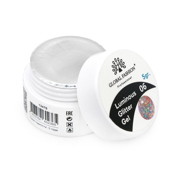 Глиттер-гель Luminous Glitter Gel 06 светящийся в темноте 5 г 13478 фото