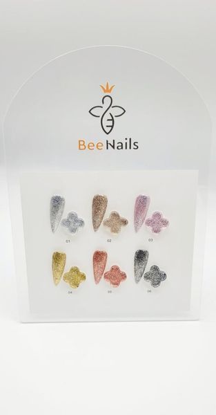 Гель с глиттером Bee Nails, набор 6 шт 25204 фото