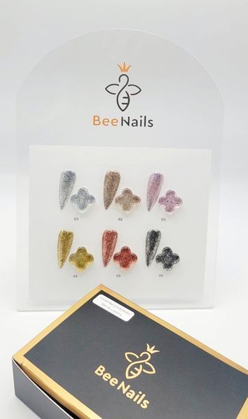 Гель с глиттером Bee Nails, набор 6 шт 25204 фото