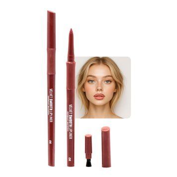 Гелевий олівець для губ, Global Fashion, velvet smooth lipliner, 06 25025 фото