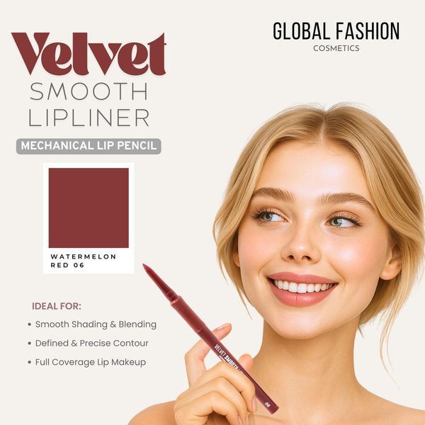 Гелевый карандаш для губ, Global Fashion, velvet smooth lipliner, 06 25025 фото