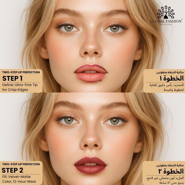 Гелевый карандаш для губ, Global Fashion, velvet smooth lipliner, 06 25025 фото