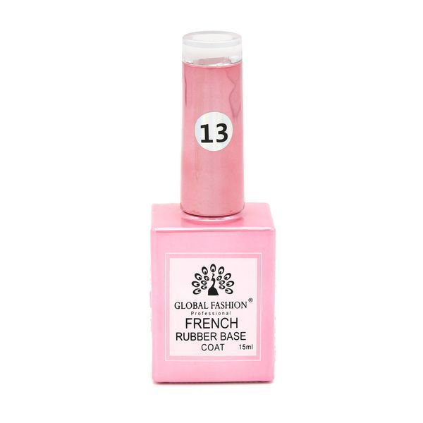 Каучуковая база для гель-лака френч, Rubber Base Coat French, 15 мл., цвет прозрачно-молочный, Global Fashion 13 8107 фото