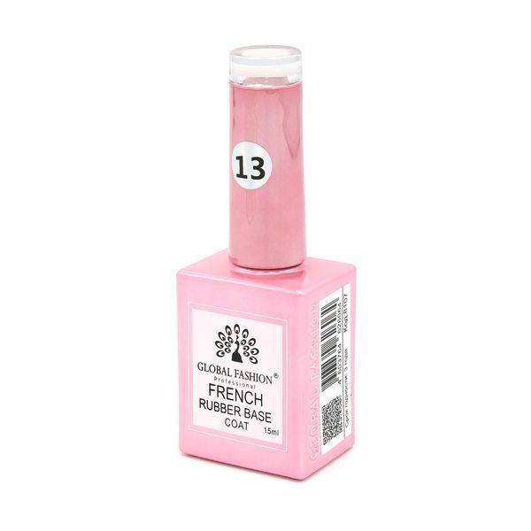 Каучуковая база для гель-лака френч, Rubber Base Coat French, 15 мл., цвет прозрачно-молочный, Global Fashion 13 8107 фото