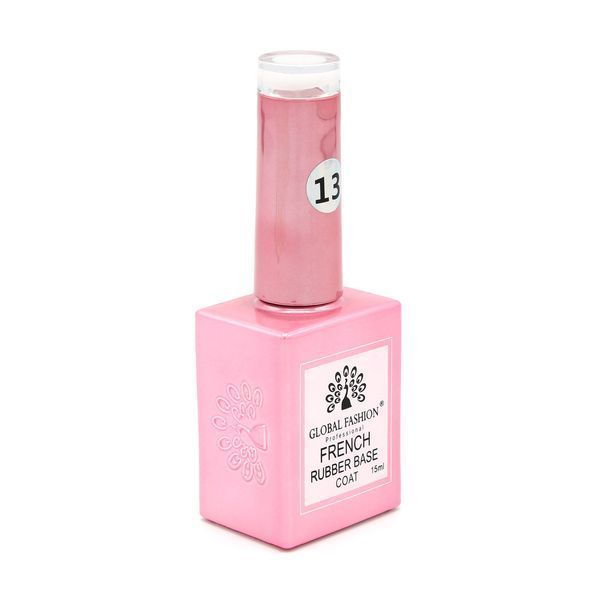 Каучуковая база для гель-лака френч, Rubber Base Coat French, 15 мл., цвет прозрачно-молочный, Global Fashion 13 8107 фото