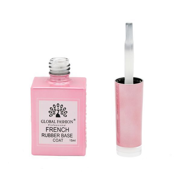 Каучуковая база для гель-лака френч, Rubber Base Coat French, 15 мл., цвет прозрачно-молочный, Global Fashion 13 8107 фото