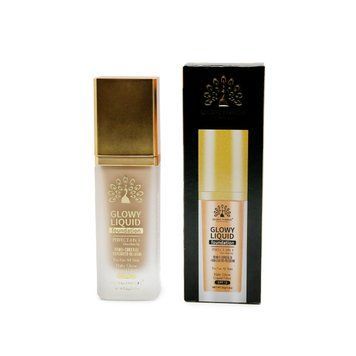 Тональна основа Global Fashion, Glowy Liquid Foundation 4in1:Primer+Concealer+Highlighter+BB cream, SPF 15, K038,Deep Cocoa 25001 фото