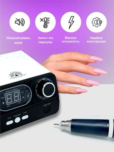 Апарат для манікюру та педикюру GF-722, 50000 об. 80 W, white 22478 фото