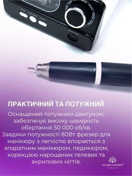 Апарат для манікюру та педикюру GF-722, 50000 об. 80 W, white 22478 фото